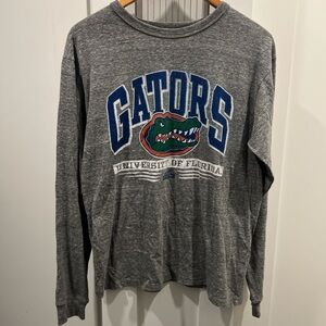 League University of Florida Gray Long Sleeve Tee with Gator Logo